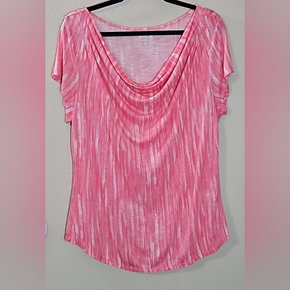 Apt. 9 Essentials Pink Drape Neck Cap Sleeve Blouse Size XL